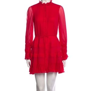 Alexis Pink Silk Long Sleeve Mini Dress M